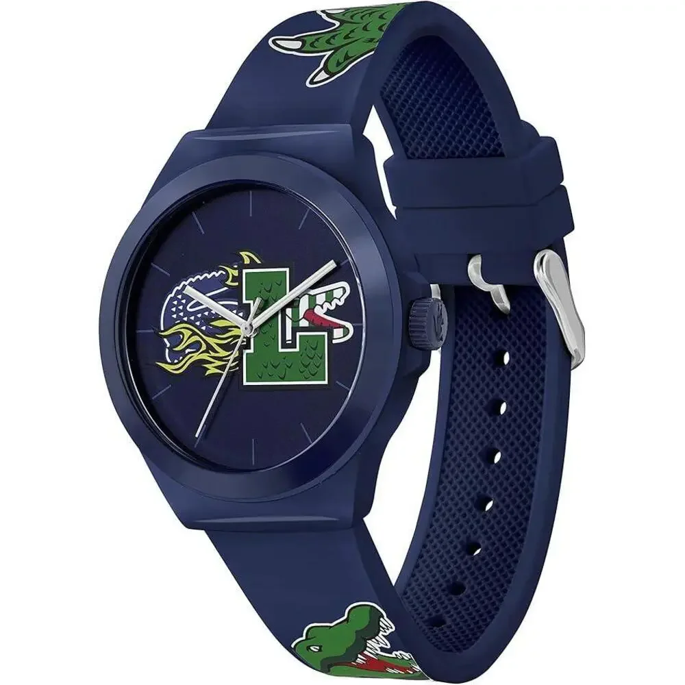 LACOSTE NEOCROC 2011231 GATOR BLUE AND GREEN STRAP MENS WATCH